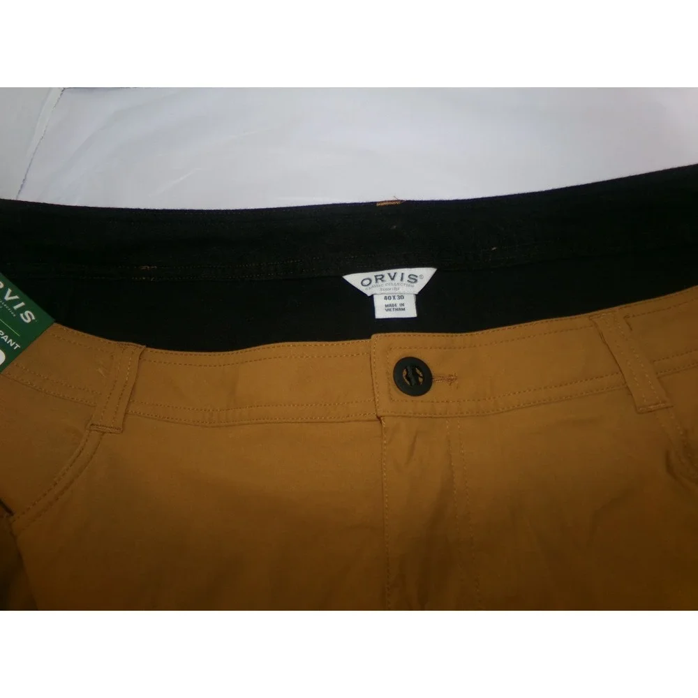 Orvis Men's‎ Fleece Lined Stretch Pants~Tan~Size 40×30~NWT